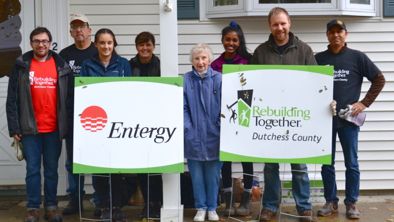 Indian Point Station volunteers gathered for a photo after completing a home-improvement project for a Dutchess County resident.